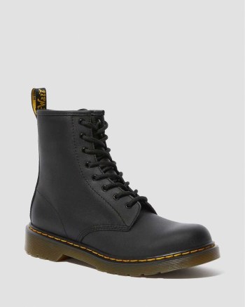 Dr Martens Youth 1460 Softy T Leather Šnurovacie Čižmy Detske Čierne | 1926-KXAEL